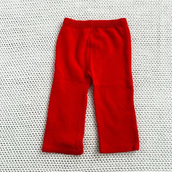 Little Angel Red Cream Two Piece Cottage Floral Knit Sweater Pants Set 2 Toddler - Picture 8 of 9